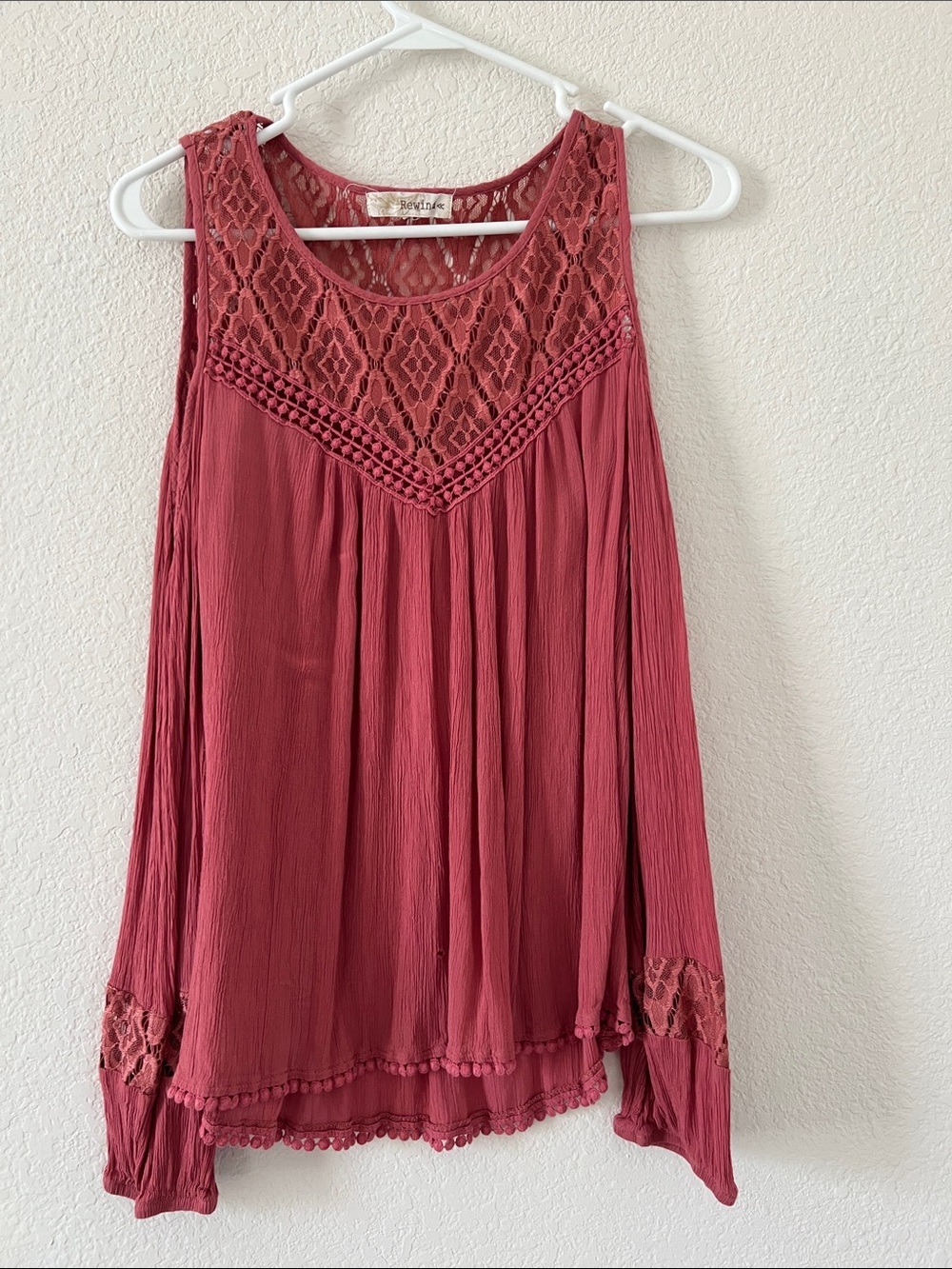 Free People Rosewood Crochet-Trim Sleeveless Tank